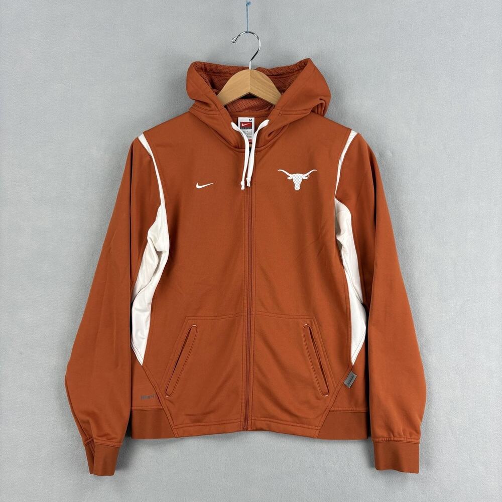 Nike Texas Longhorns Jacket Womens Size Medium Orange Hooded Sweatshirt NCAA